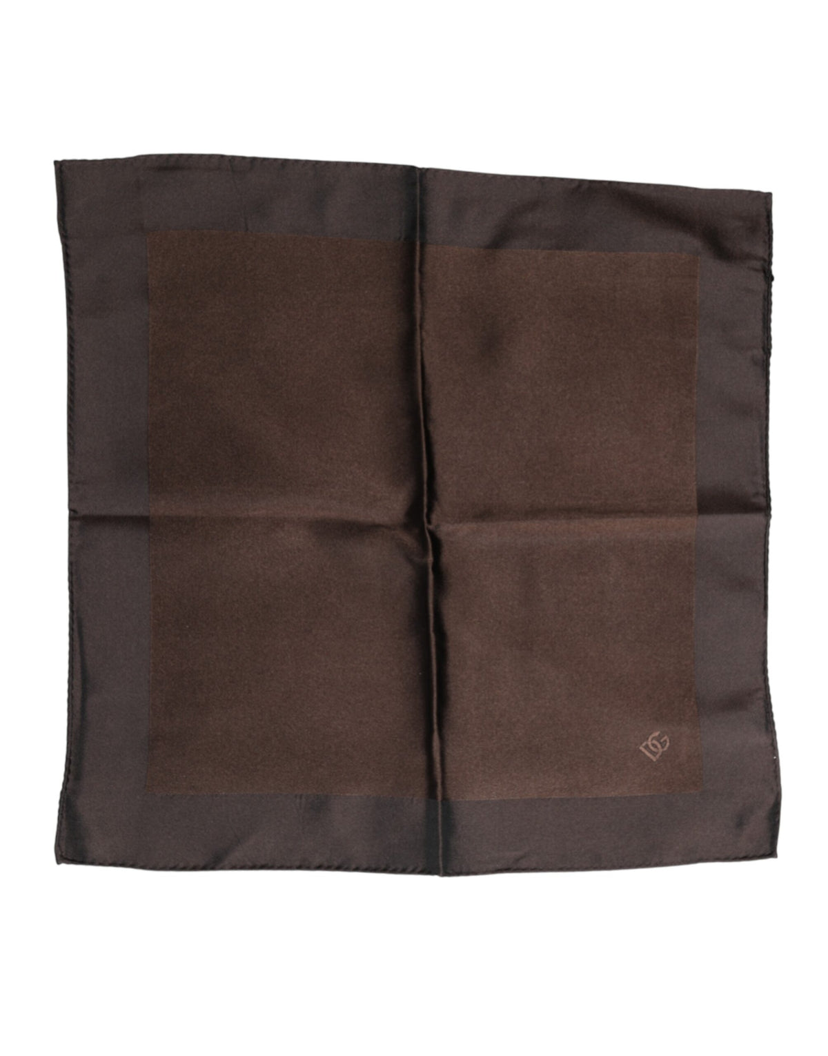 Brown Logo Silk Square Handkerchief Scarf