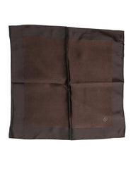 Brown Logo Silk Square Handkerchief Scarf