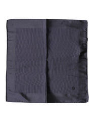 Blue Logo Silk Men Square Handkerchief Scarf