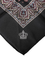 Multicolor Patterned Men Square Foulard Scarf