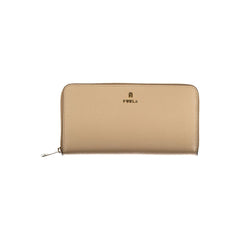 Beige Leather Woman Wallet