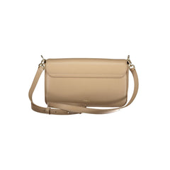 Beige Leather Women's Shoulder Bag