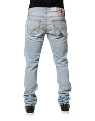 Light Blue JOSH Slim Fit Mid Waist Men Denim Jeans