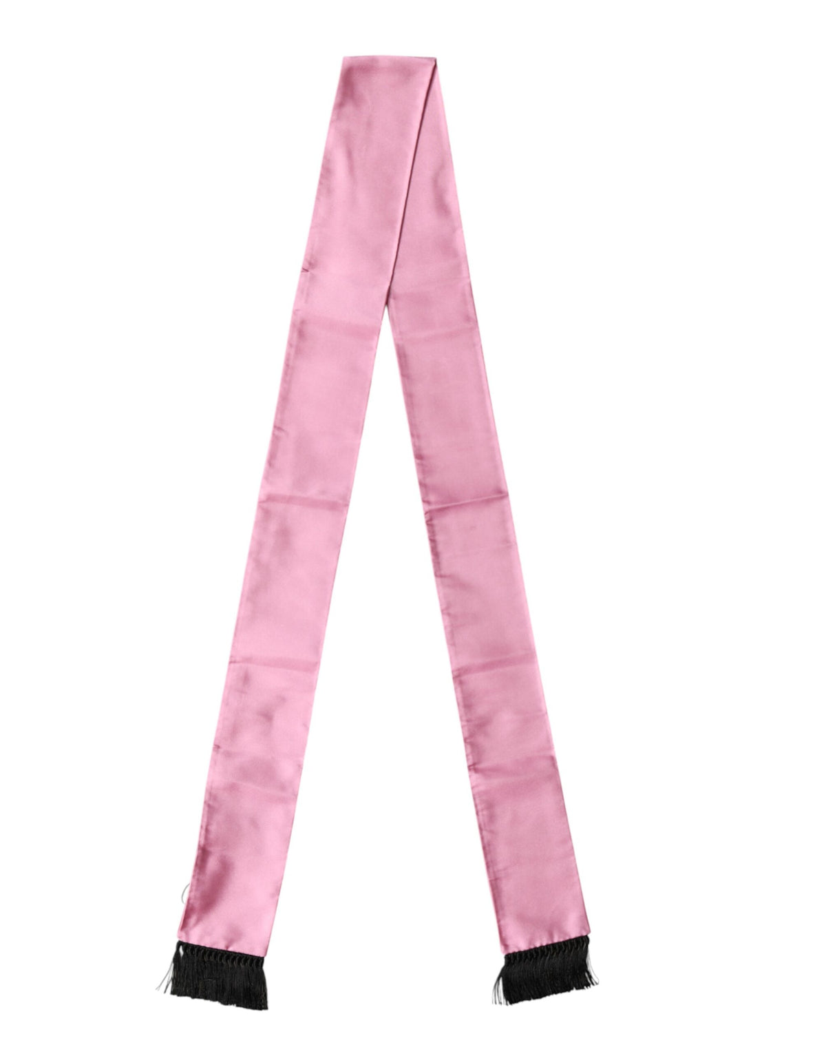 Pink Silk Fringes Neck Wrap Foulard Scarf