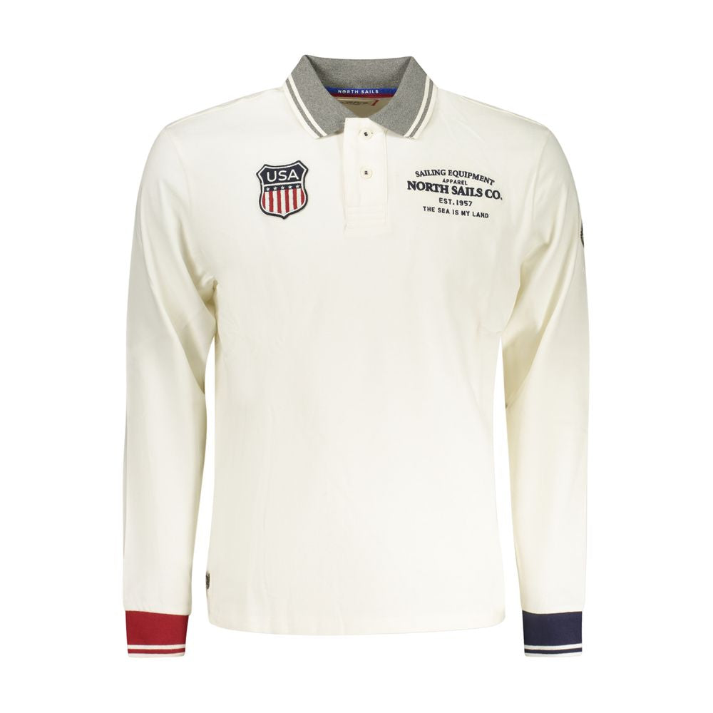 قميص بولو رجالي قطن أبيض للرجال