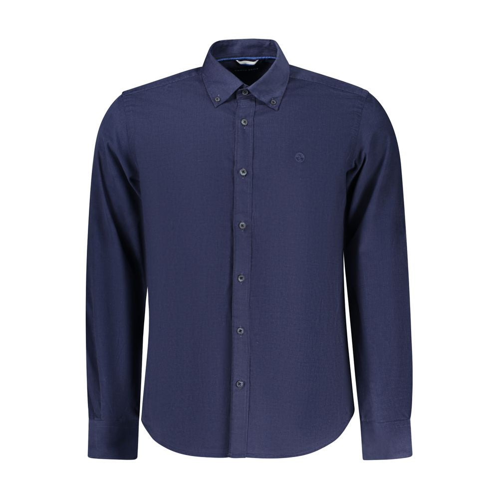 Blue Cotton Men Shirt