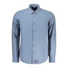 Blue Cotton Men Shirt