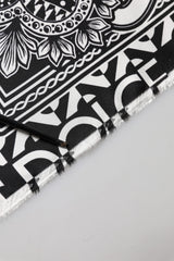 Black Bandana Print Silk Neck Foulard Scarf