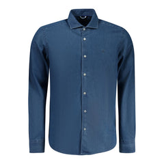 Blue Cotton Men Shirt