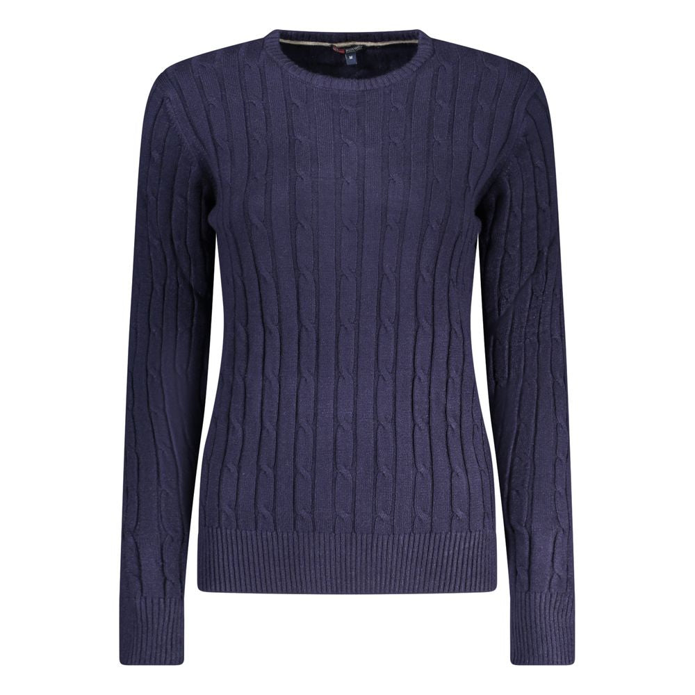 Blue Viscose Women Sweater