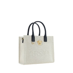 Beige Cotton Shoulder Bag