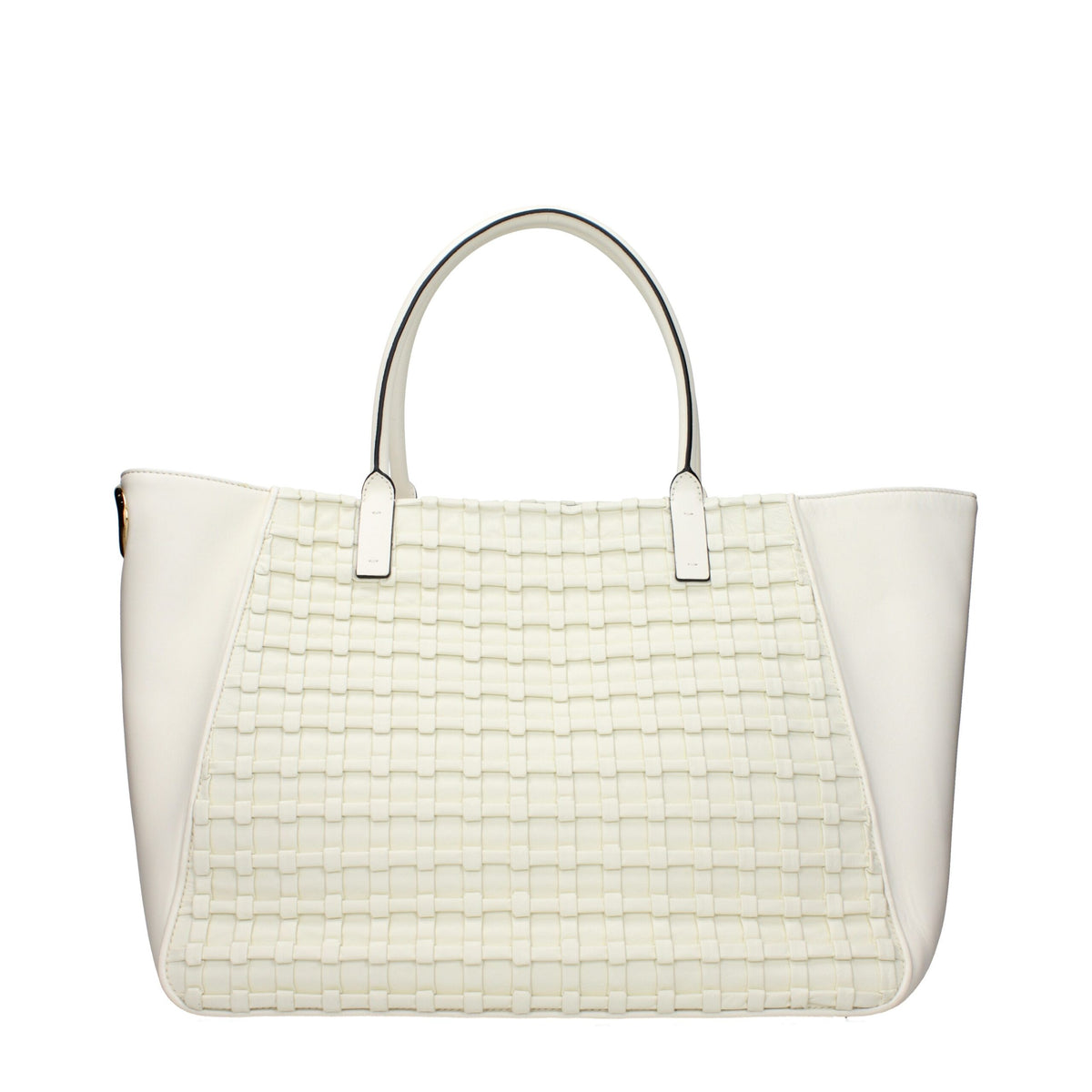 حقيبة يد جلدية باللون البيج