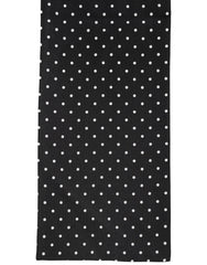 Black Polka Dot Neck Wrap Foulard 133.5cm x 12.5cm Scarf