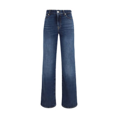 Blue Cotton Bootcut Jeans