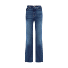 Blue Cotton Bootcut Jeans