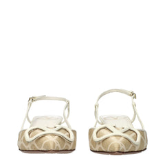 Beige Raffia Strap-On Sandals