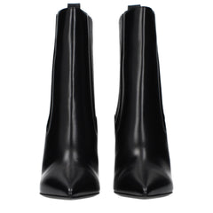 جزمة جلدية سوداء للكاحل