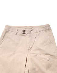 Beige Straight Mid Waist Chino Trouser Casual Pants
