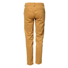 Beige Tapered Mid Waist Chino Casual Trouser Pants
