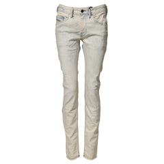 White Mid Waist Skinny Denin Casual Cotton Trouser Jeans