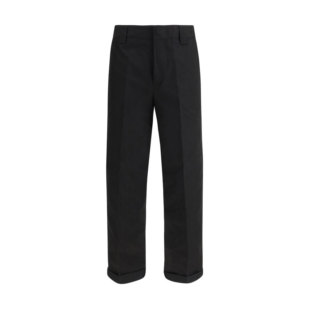 Black Cotton Chino Pants