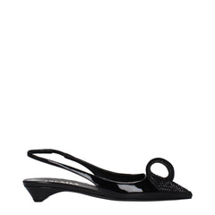 Black Leather Flat Sandals