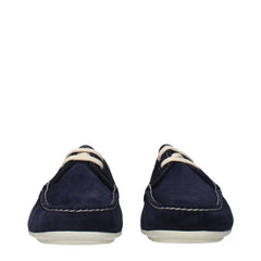 Blue Leather Slip-On Loafers