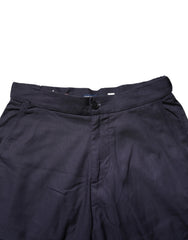 Navy Blue Straight High Waist Chino Casual Trouser Pants