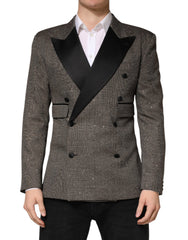 Gray Double Breasted 2 Button Jacket Blazer