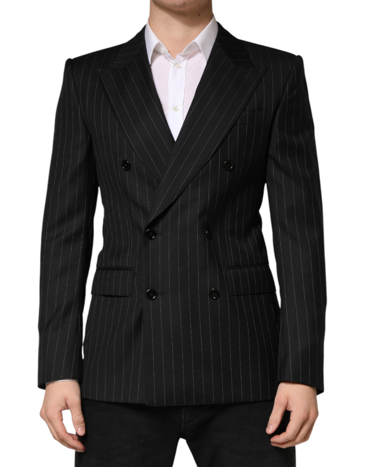 Black Stripes Double Breasted 2Button Blazer