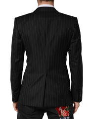 Black Stripes Double Breasted 2Button Blazer