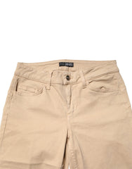 Beige Skinny Low Waist Denim Casual Trouser Jeans