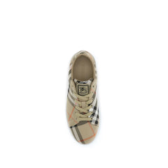 Beige Cotton Low Top Sneakers
