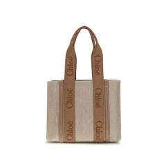 Beige Linen Shoulder Bag