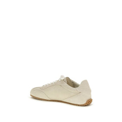 Beige Calf Leather Bos Taurus Low Top Sneakers