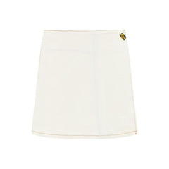 White Cotton Mini Skirt