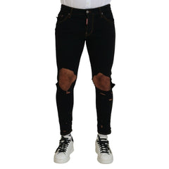Black Cotton Skinny Pants