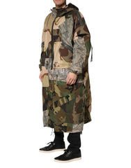 Multicolor Camouflage Hooded RainCoat Jacket