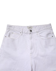 White High Waist Straight Denim Jeans