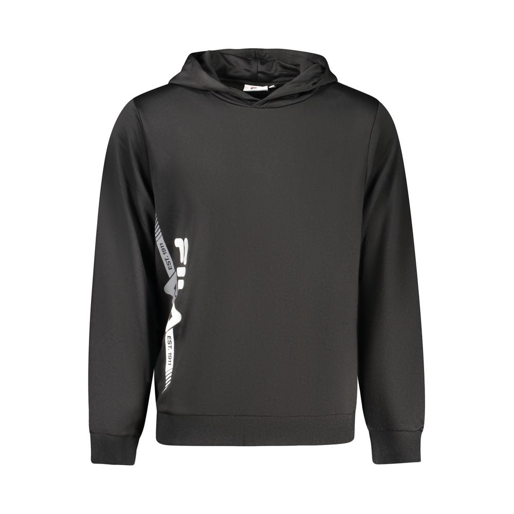 Black Polyester Men Sweatshirt
