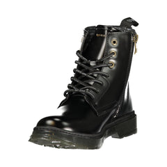 Black Polyurethane Women Ankle Boot