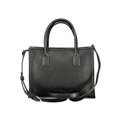 Black Polyurethane Women Handbag