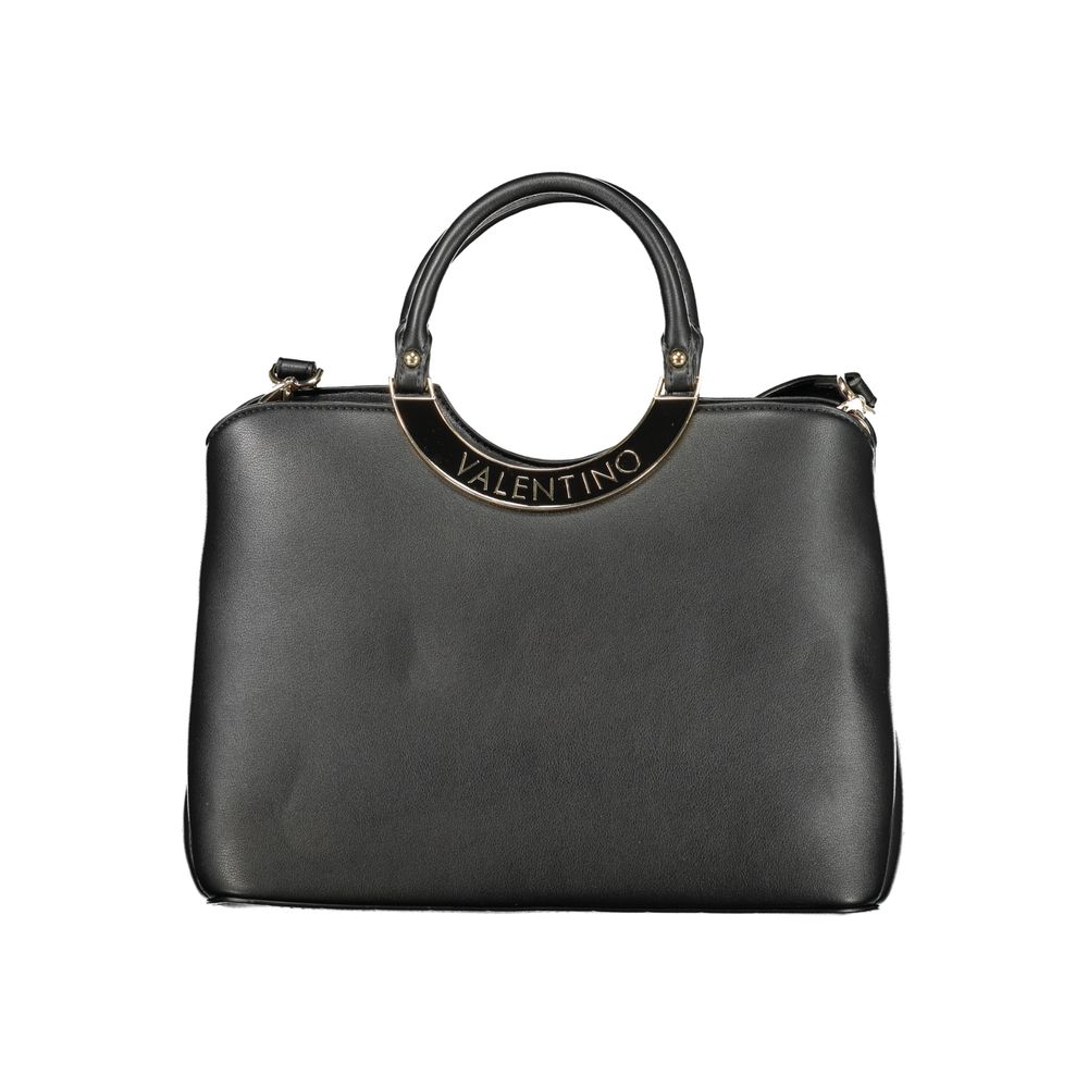 Black Polyurethane Women Handbag