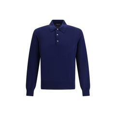 Blue Cotton Polo Shirt