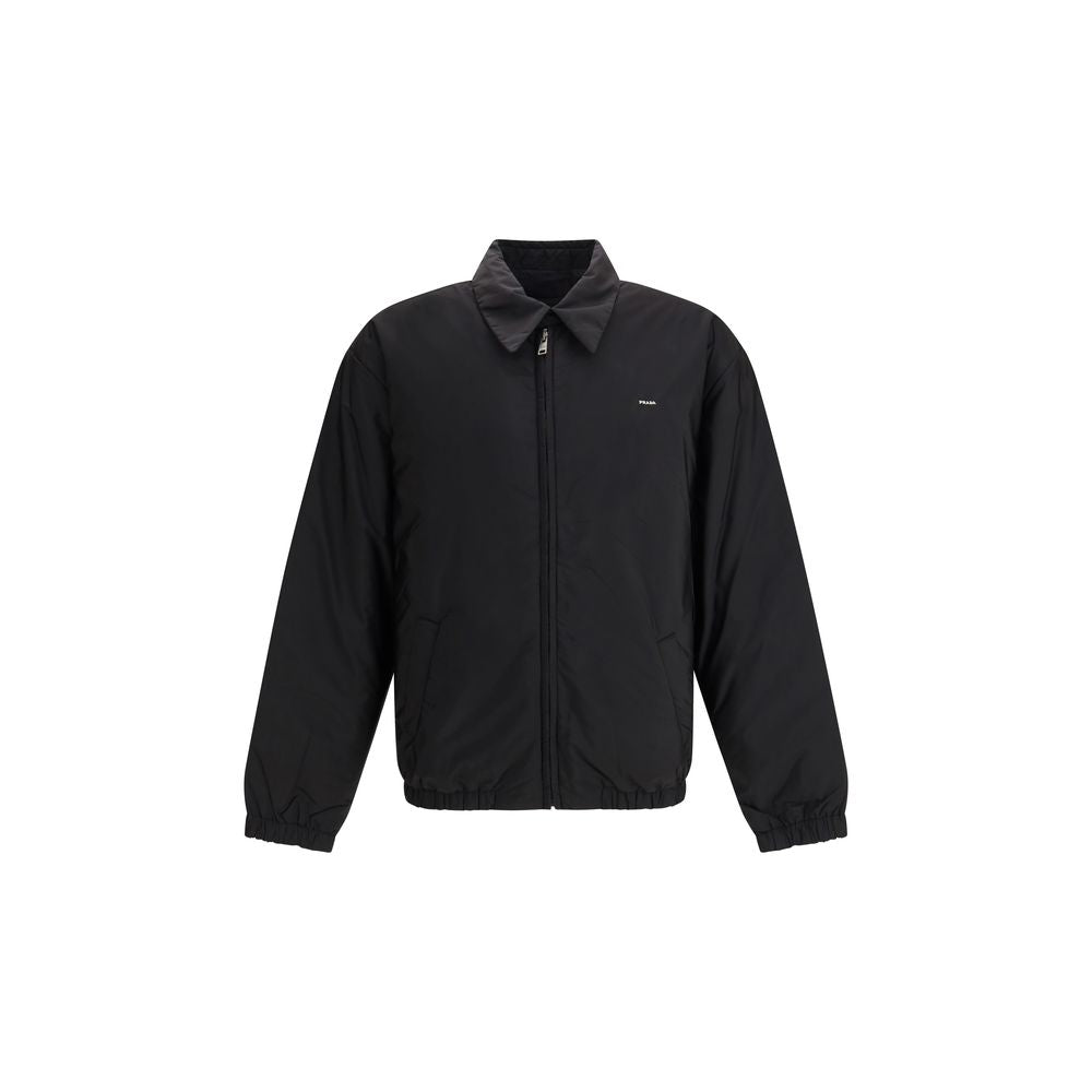 Black Recycled Polyamide Full-Length Jacket