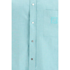 Blue Cotton Dress Shirt