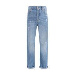 Blue Cotton Relaxed Fit Jeans