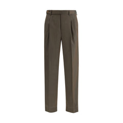 Bicolor Fleece Wool Casual Pants