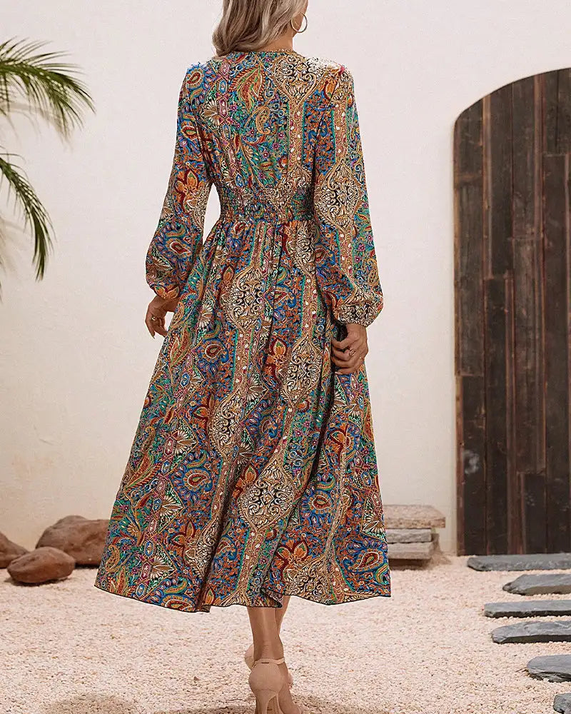 Bohemian Style Printed Long Dresses