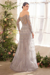 Byzantine Bead Long Slv Gown-0
